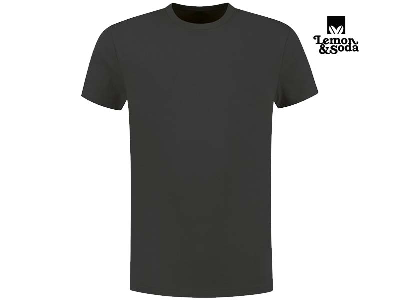 Lemon & Soda-LEM4501-Workwear Uni T-shirt_Dark Grey-Voorkant