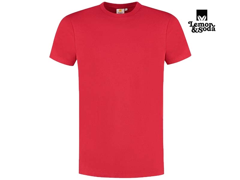 Lemon & Soda-LEM4501-Workwear Uni T-shirt_Red-Voorkant