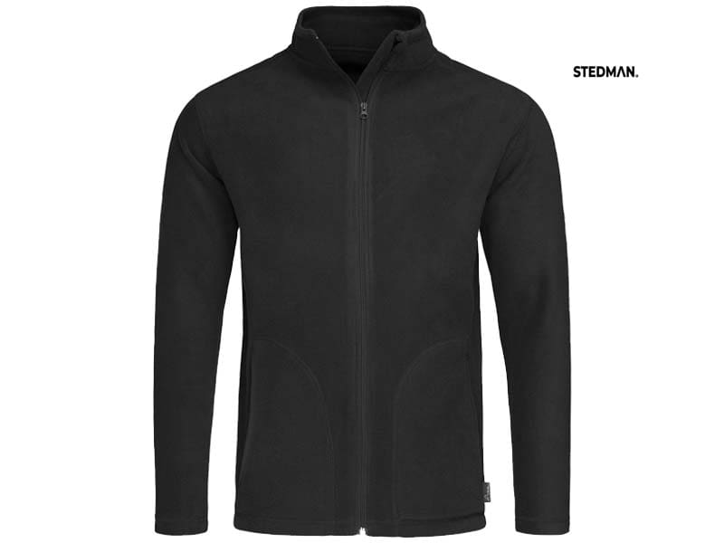 Stedman-STE5030-Classic Fleece Cardigan_Black C Black Opal-Voorkant