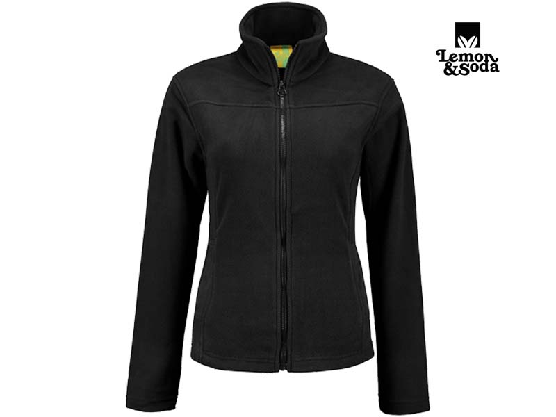 Lemon & Soda-LEM3350-Polar Fleece Cardigan for her_Black-Voorkant