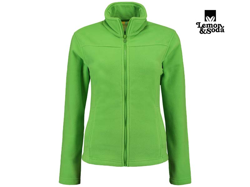 Lemon & Soda-LEM3350-Polar Fleece Cardigan for her_Lime-Voorkant