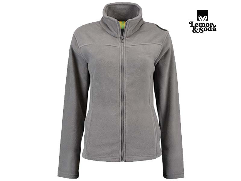 Lemon & Soda-LEM3350-Polar Fleece Cardigan for her_Pearl Grey-Voorkant