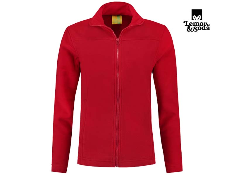 Lemon & Soda-LEM3350-Polar Fleece Cardigan for her_Red-Voorkant