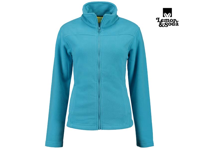 Lemon & Soda-LEM3350-Polar Fleece Cardigan for her_Turquoise-Voorkant