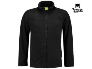 Lemon & Soda-LEM3355-Polar Fleece Cardigan_Black-Voorkant