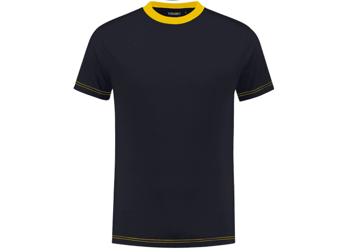 Indushirt TS 180 T-shirt marine_yellow_front2