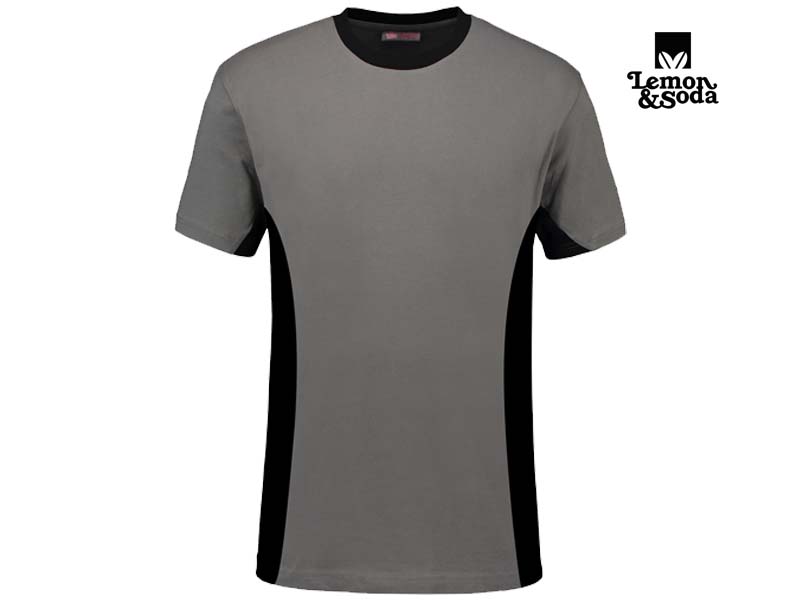 Lemon & Soda-LEM4500-Workwear Contrast T-shirt_Pearl Grey:Black-Voorkant
