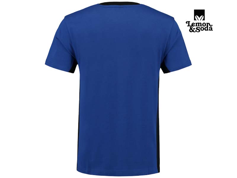 Lemon & Soda-LEM4500-Workwear Contrast T-shirt_Royal Blue:Black-Achterkant