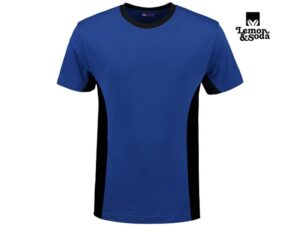 Lemon & Soda-LEM4500-Workwear Contrast T-shirt_Royal Blue:Black-Voorkant