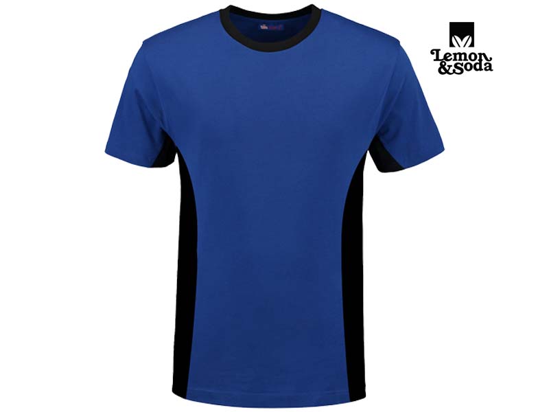 Lemon & Soda-LEM4500-Workwear Contrast T-shirt_Royal Blue:Black-Voorkant