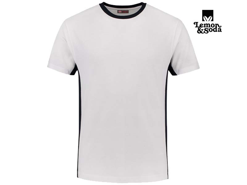 Lemon & Soda-LEM4500-Workwear Contrast T-shirt_White:Black-Voorkant