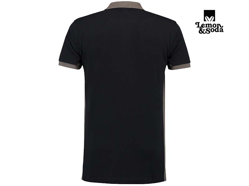 Lemon & Soda-LEM4600-Workwear Contrast Polo_Dark Navy:Pearl Grey-Achterkant