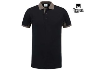 Lemon & Soda-LEM4600-Workwear Contrast Polo_Dark Navy:Pearl Grey-Voorkant