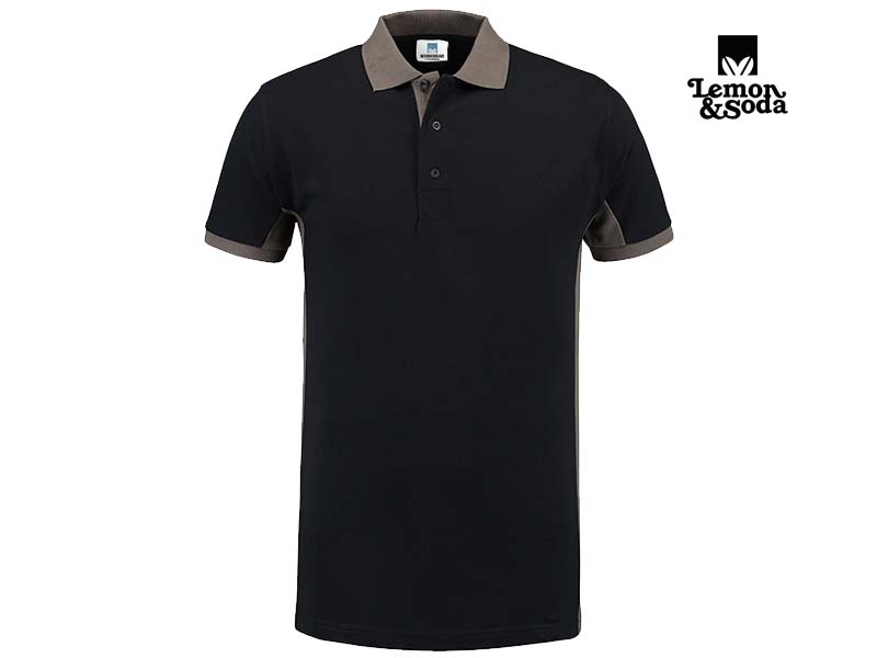 Lemon & Soda-LEM4600-Workwear Contrast Polo_Dark Navy:Pearl Grey-Voorkant
