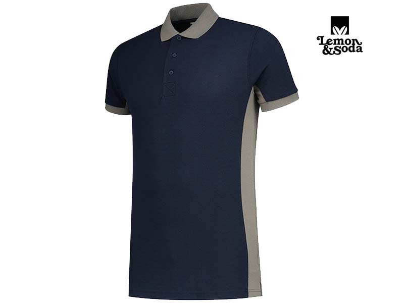 Lemon & Soda-LEM4600-Workwear Contrast Polo_Dark Navy:Pearl Grey-Zijkant