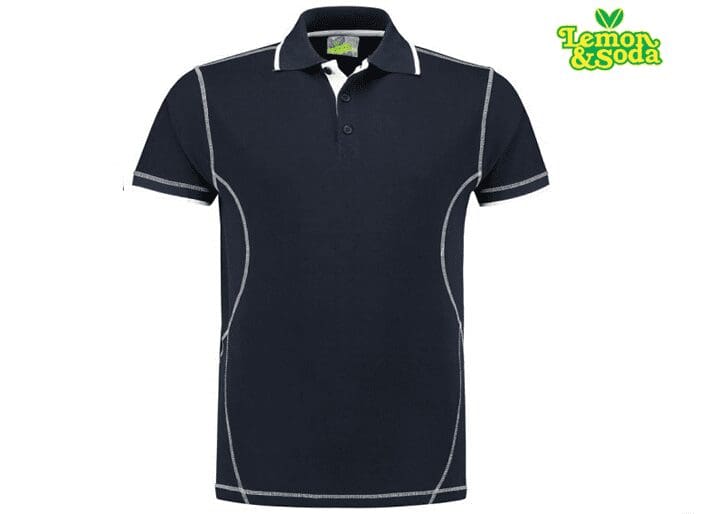 Lemon & Soda Polo Flatlock Korte Mouw Voor Heren - LEM3517 - Afbeelding 3