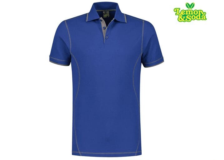 Lemon & Soda Polo Flatlock Korte Mouw Voor Heren - LEM3517 - Afbeelding 5