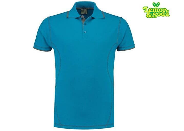 Lemon & Soda Polo Flatlock Korte Mouw Voor Heren - LEM3517 - Afbeelding 6