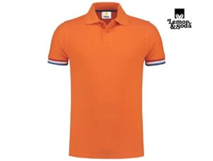Lemon & Soda-LEM3505-Flag Polo_Orange NL flag-Voorkant