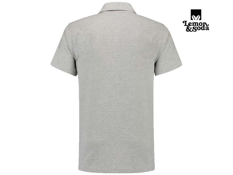Lemon & Soda-LEM3540-Basic Polo_Grey Heather-Achterkant