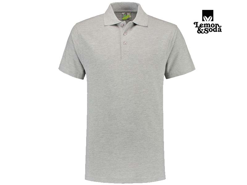 Lemon & Soda-LEM3540-Basic Polo_Grey Heather-Voorkant
