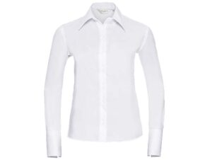 Russell Collection-956F-Women's LSL Ultimate Non-Iron Shirt_White-Voorkant