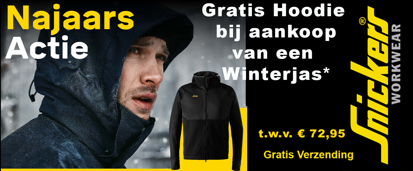 Gratis hoodie bij aankoop van een snickers winterjas