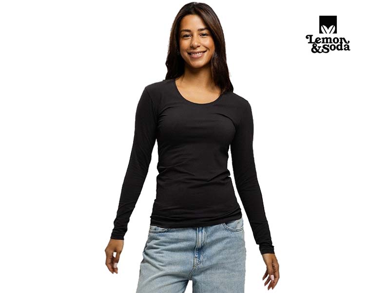 Lemon & Soda T-shirt Crewneck Cot/Elast Lange Mouw For Her LEM1267 - Afbeelding 13