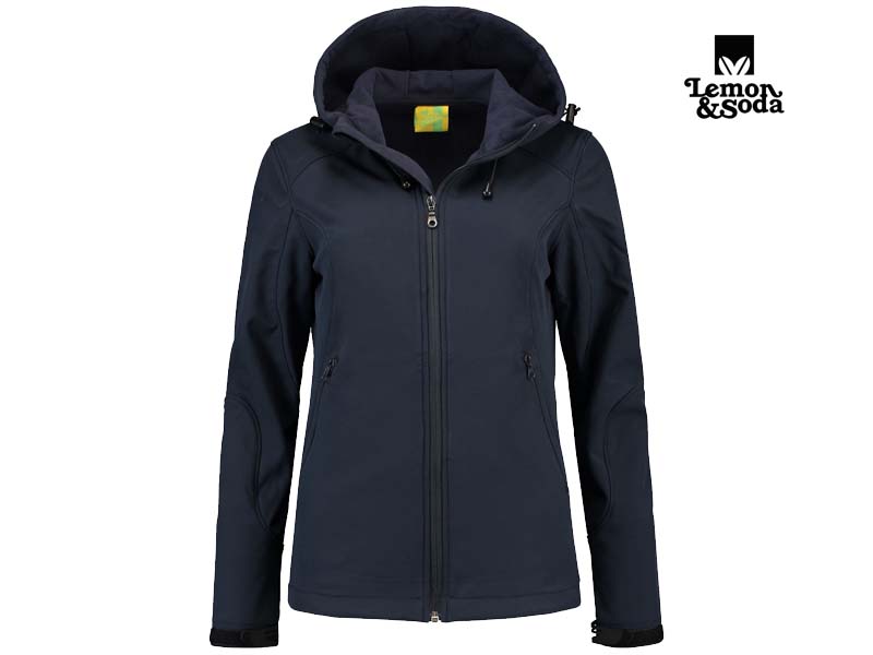 Lemon & Soda-LEM3627-Softshell Hooded Jacket for her_Dark Navy-Voorkant