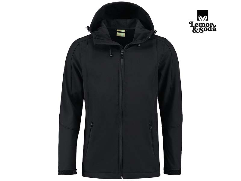 Lemon & Soda-LEM3629-Soaftshell Hooded Jacket_Dark Grey-Achterkant