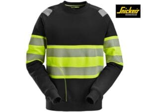 Snickers-2830-High-Vis-Klasse 1-Sweatshirt-0466-Black-High-Vis-Yellow-Voorkant