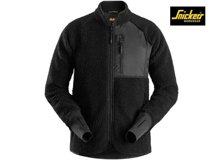 Snickers-8021-Pile-Full-Zip-Jacket-Front_Black-0404