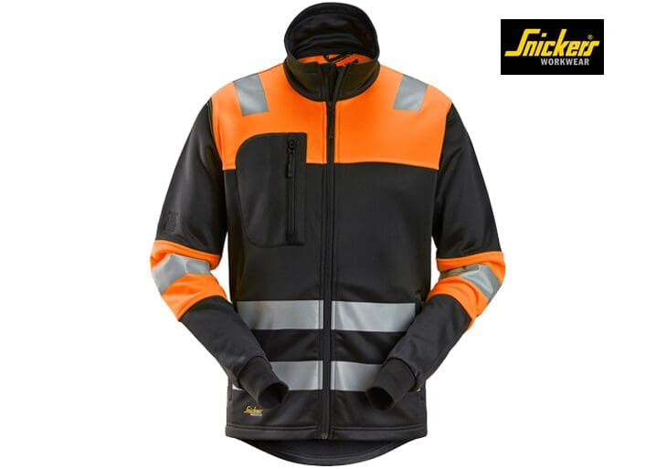 Snickers-8034-High-Vis-Klasse 1-Jack-met-Rits-0455-Hi-Vis-Orange-Black-Voorkant