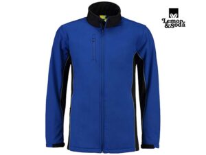 Lemon & Soda-LEM4800-Workwear Contrast Softshell Jacket_Royal Blue:Black-Voorkant