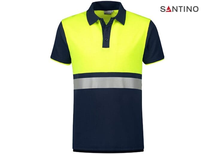 SANTINO-POLOSHIRT-HAMBURG-SEMI-HIVIS-REGULAR-FIT-1201532-REAL-NAVY-FLUOR-YELLOW-VOORKANT