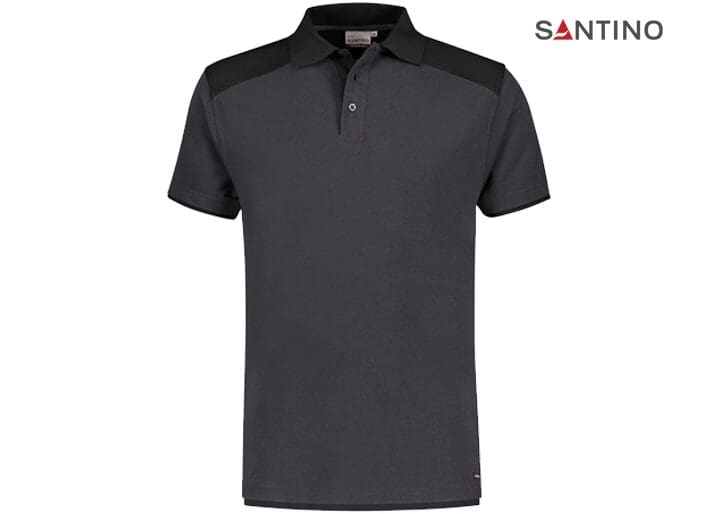SANTINO-POLOSHIRT-TIVOLI-REGULAR-FIT-GRAPHITE-BLACK-VOORKANT