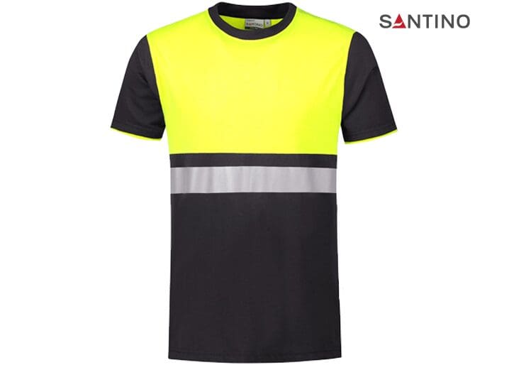 SANTINO-T-SHIRT-HANNOVER-SEMI-HIVIS-REGULAR-FIT-1201492-GRAPHITE-FLUOR-YELLOW-VOORKANT