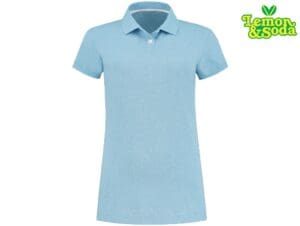 LEM3550-L&S-Heather-Mix-Polo-Short-Sleeves-for-her_Heather-Light-Blue-Voorkant