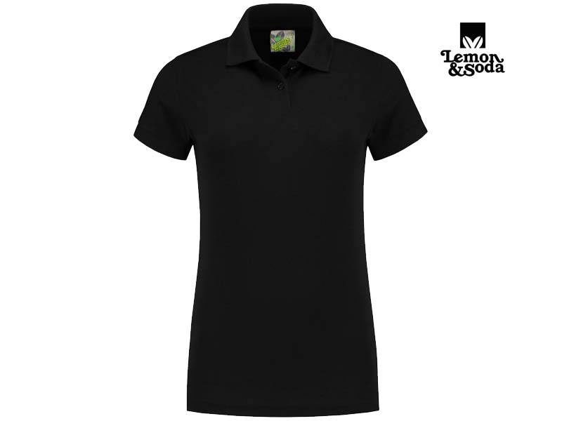 Lemon & Soda-LEM3502-Basic Mix Polo for her_Black-Voorkant
