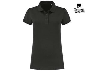 Lemon & Soda-LEM4602-Everywear Polo for her_Dark Grey-Voorkant