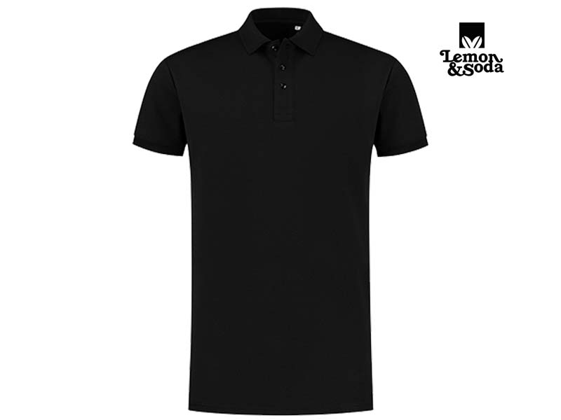 Lemon & Soda-LEM4604-Everywear Polo_Black-Voorkant