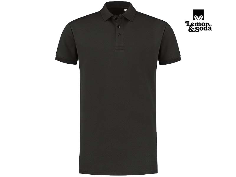 Lemon & Soda-LEM4604-Everywear Polo_Dark Grey-Voorkant