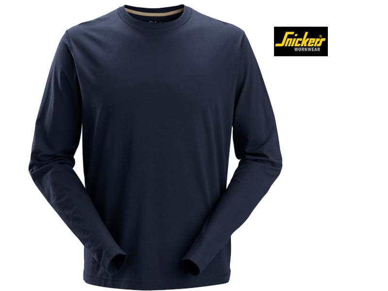 Snickers-2496-T-shirt met Lange Mouwen_Navy Donkerblauw_9500