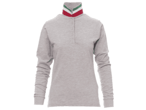 Payper Dames Poloshirt Long Nation Melange-Gemeleerd Grijs-Italia-001113-0368