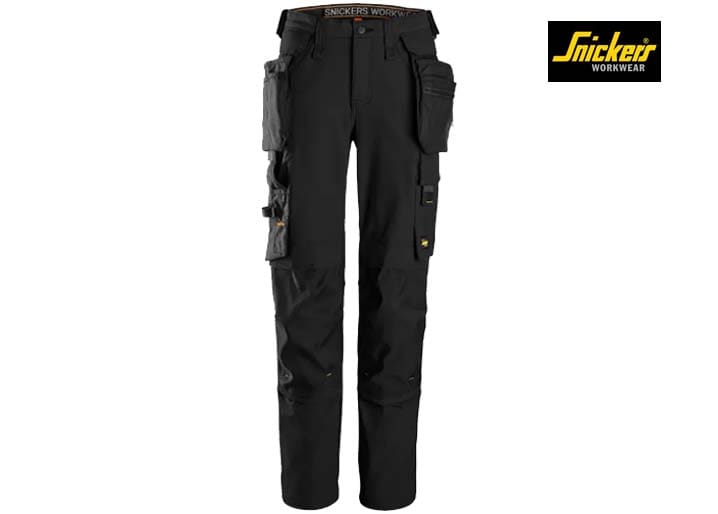 Snickers-6771-Dames-Full-Stretch-Werkbroek-met-Afneembare-Holsterzakken_Black:Black-0404-Voorkant