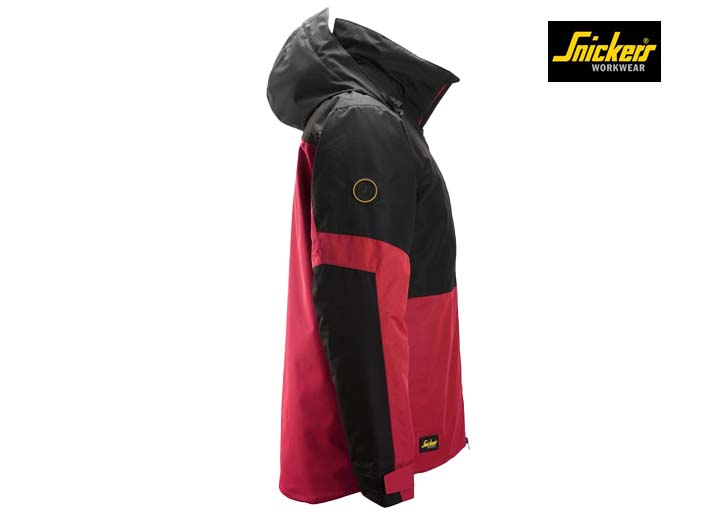 Snickers-1104-AllroundWork, Waterdichte Geïsoleerde Werkjas_1604-Chili Red:Black-Zijkant