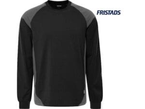Fristads-301171-HEAVY T-SHIRT LANGE MOUW 7071 GTM_996-Zwart:Grijs-Voorkant