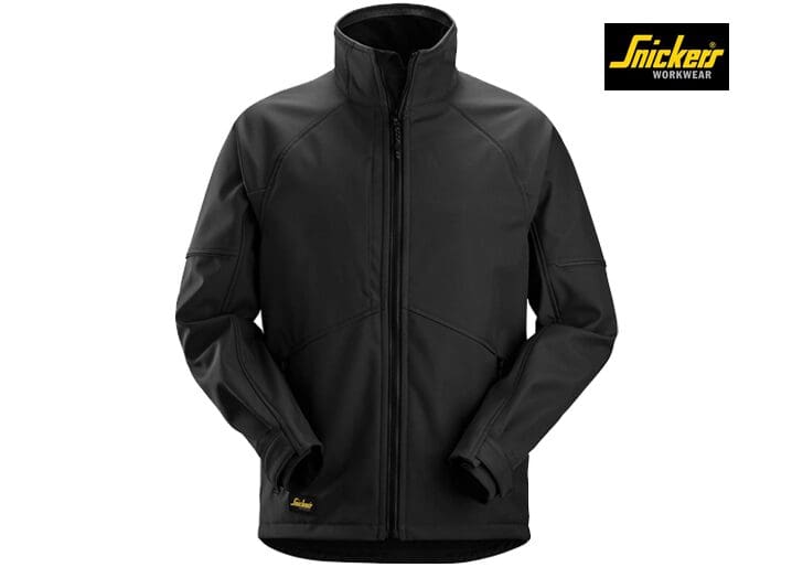 Snickers-1258-AllroundWork, Softshell Jack_0404-Black-Voorkant