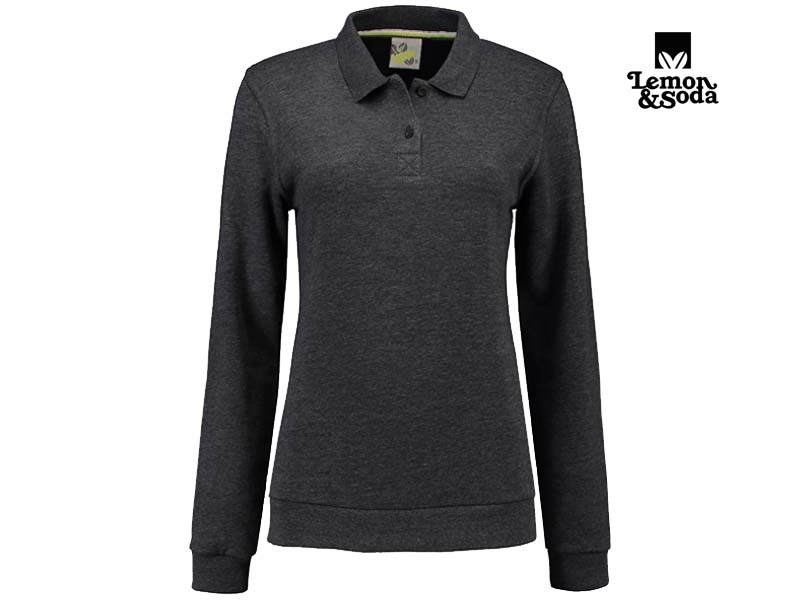Lemon & Soda-LEM3209-Polosweater for her_Antracite-Voorkant