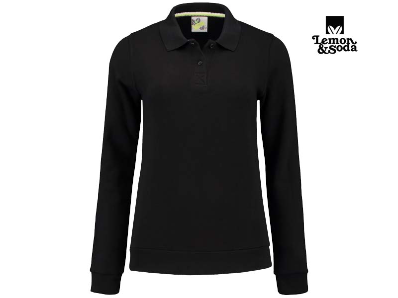 Lemon & Soda-LEM3209-Polosweater for her_Black-Voorkant